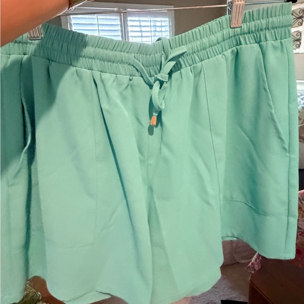 Stylish High Waist Aqua Women's Shorts